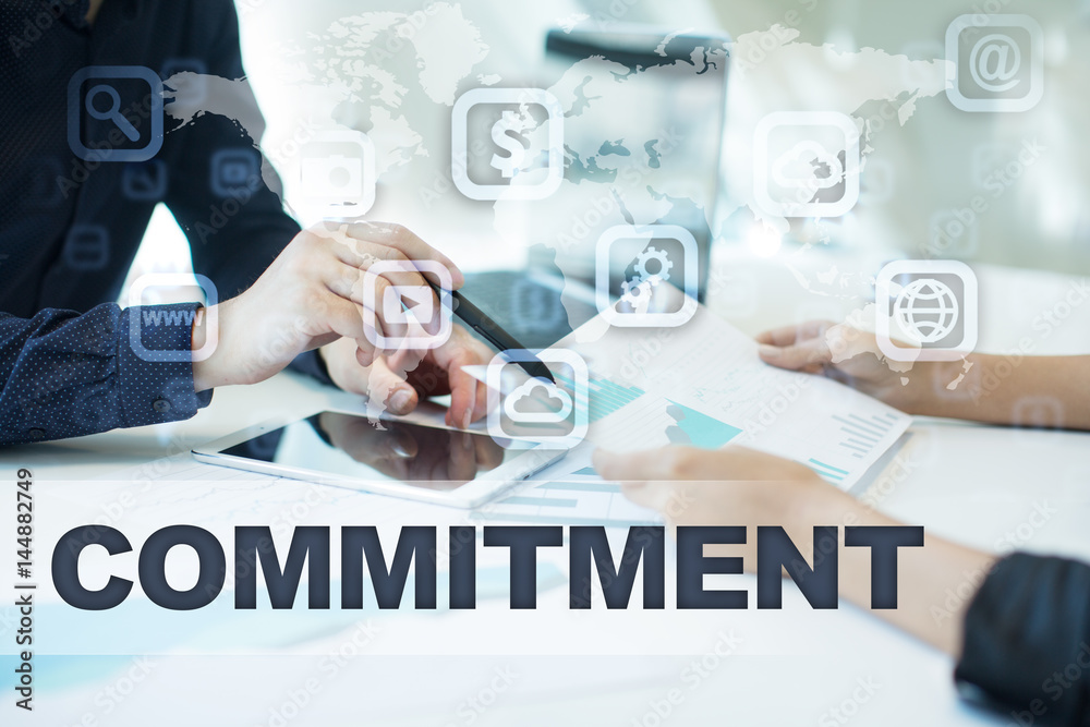 commitment on virtual screen. Business, technology and internet concept. commitment on virtual screen. Business, technology and internet concept.