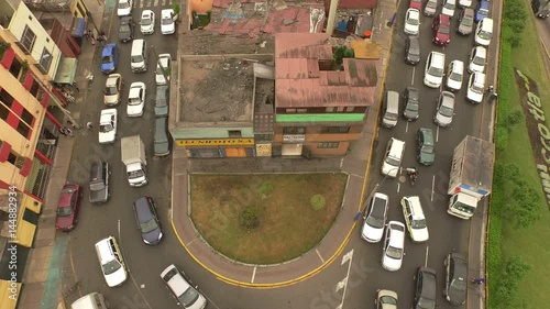 Congestion (Aerial ) in Lima, Peru, South America. Here at the via Expressa and the Angamos street in Surquillo, Miraflores. LIMA,  photo