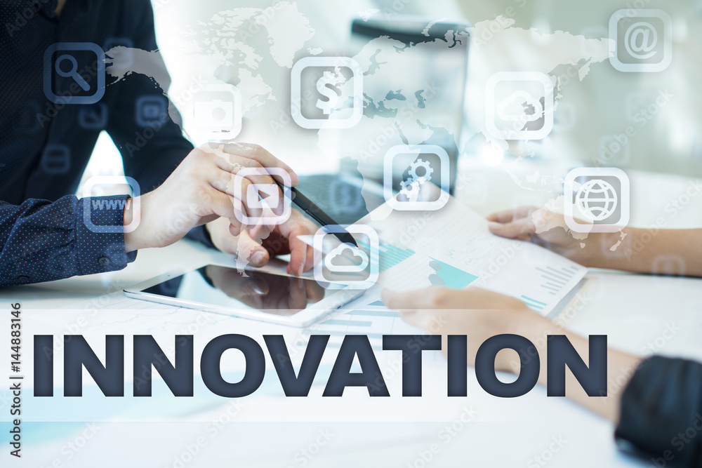 innovation on virtual screen. Business, technology and internet concept. innovation on virtual screen. Business, technology and internet concept.