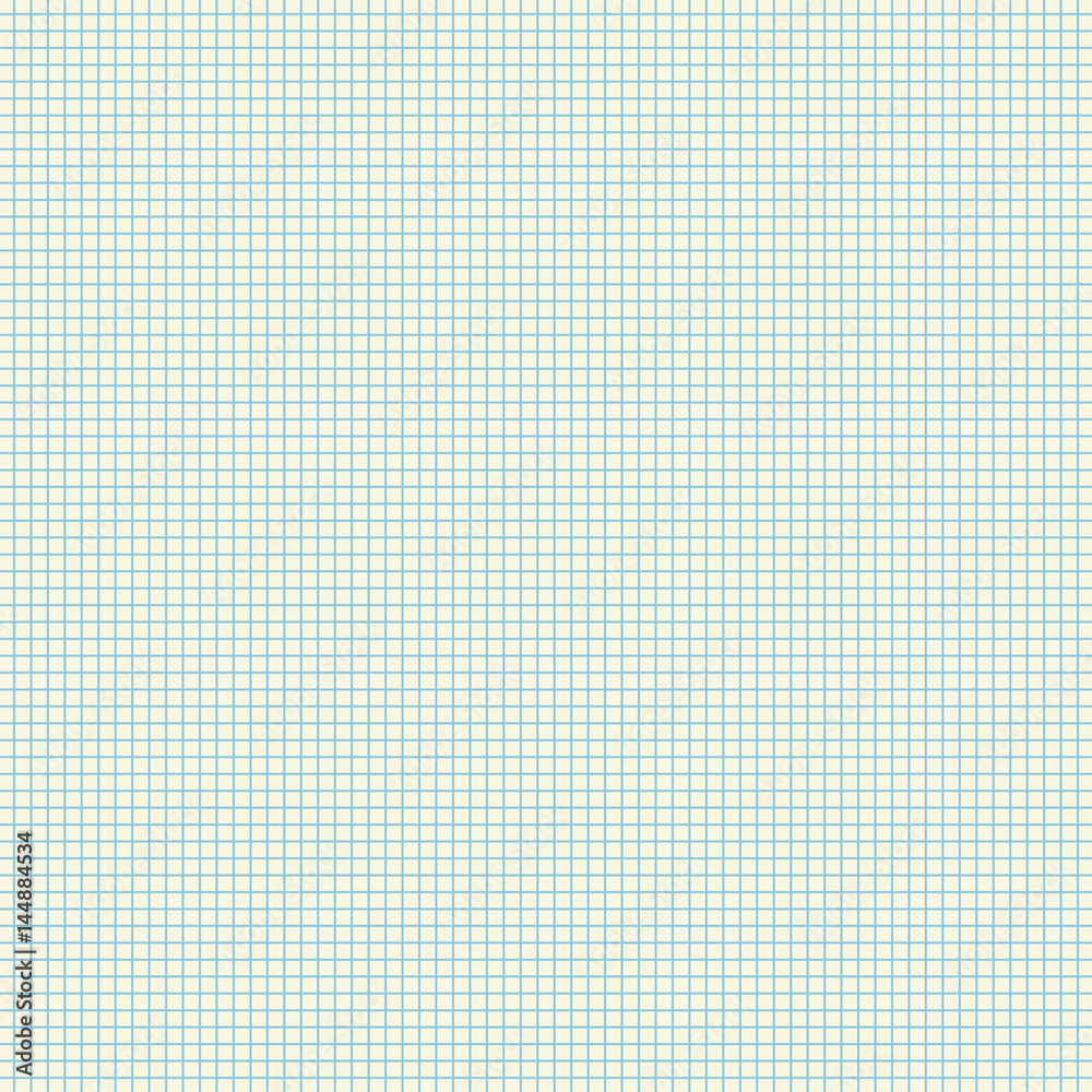 Blank squared paper sheet vector illustration.