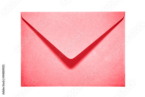 Half open red paper envelope