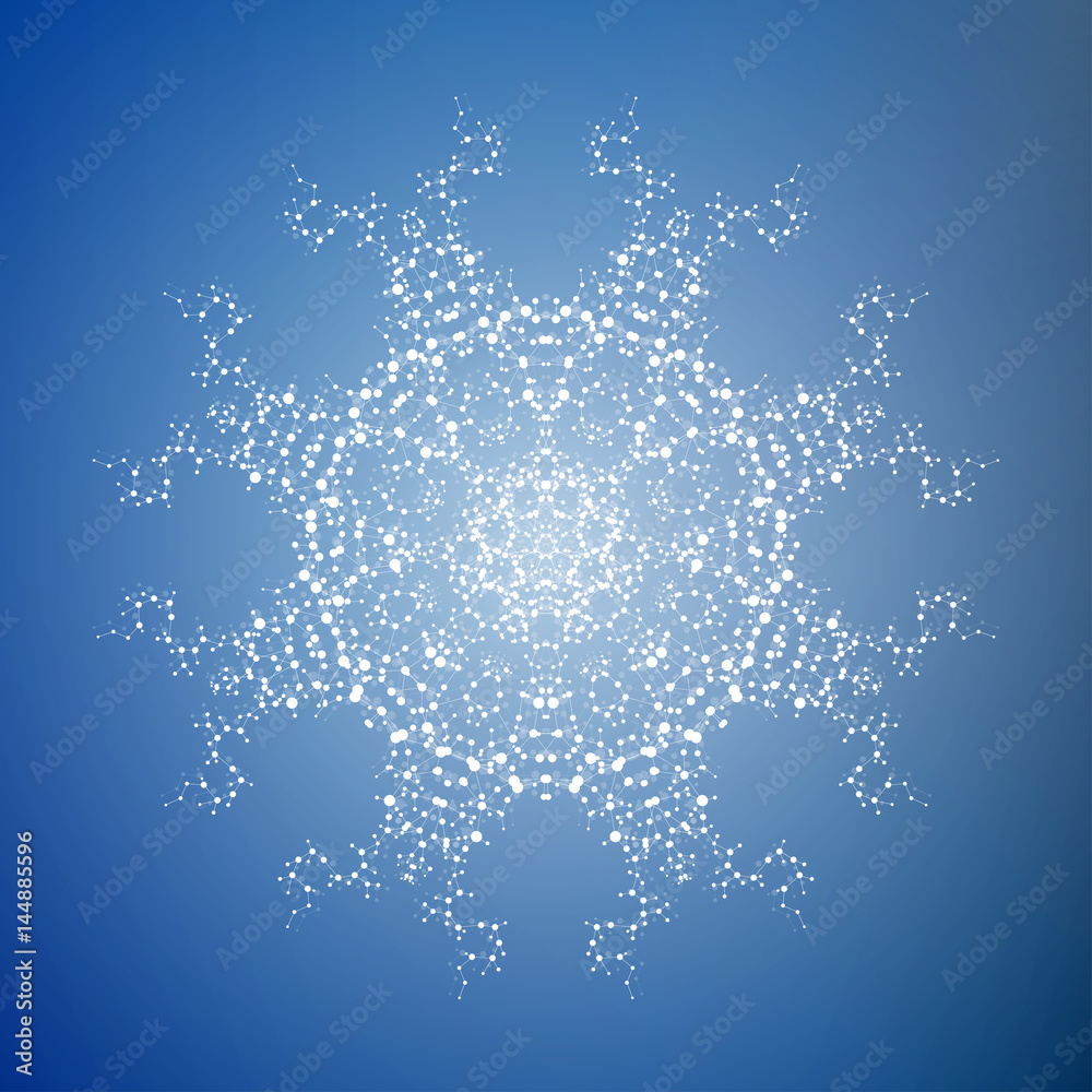 Geometric abstract background with connected line and dots. Scientific concept for your design. Vector illustration Geometric abstract background with connected line and dots. Scientific concept for your design. Vector illustration