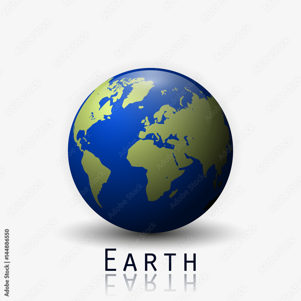 Realistic Earth vector illustration. 3d planet icon. World map. Realistic Earth vector illustration. 3d planet icon. World map.