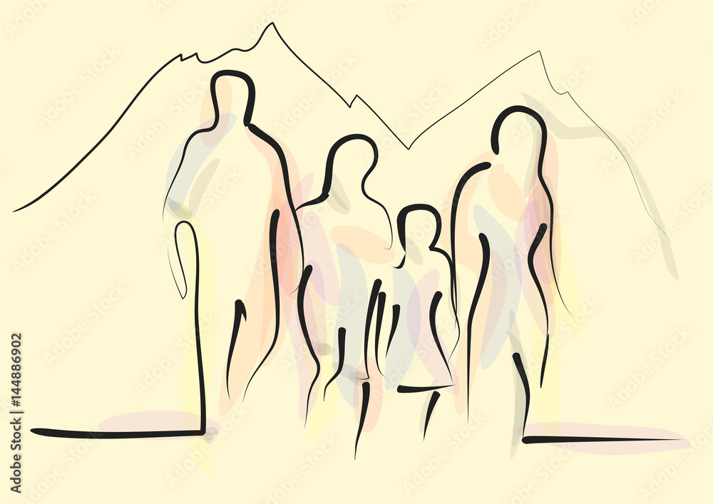 family hiking