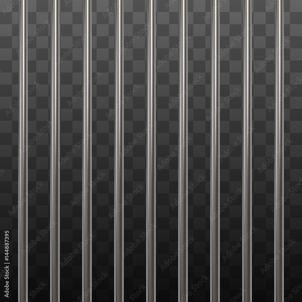 Steel prison bars on black transparent background. Vector illustration ...