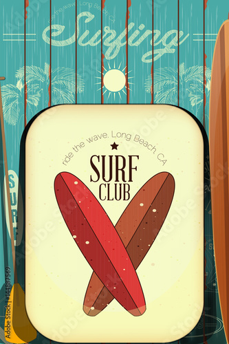 Retro Surfing Poster