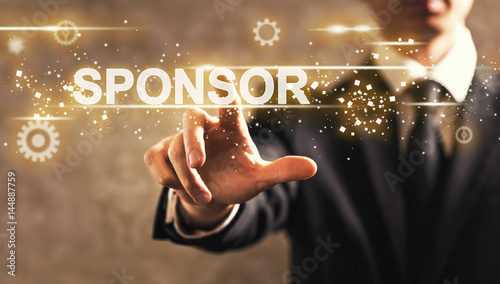 Sponsor text with businessman