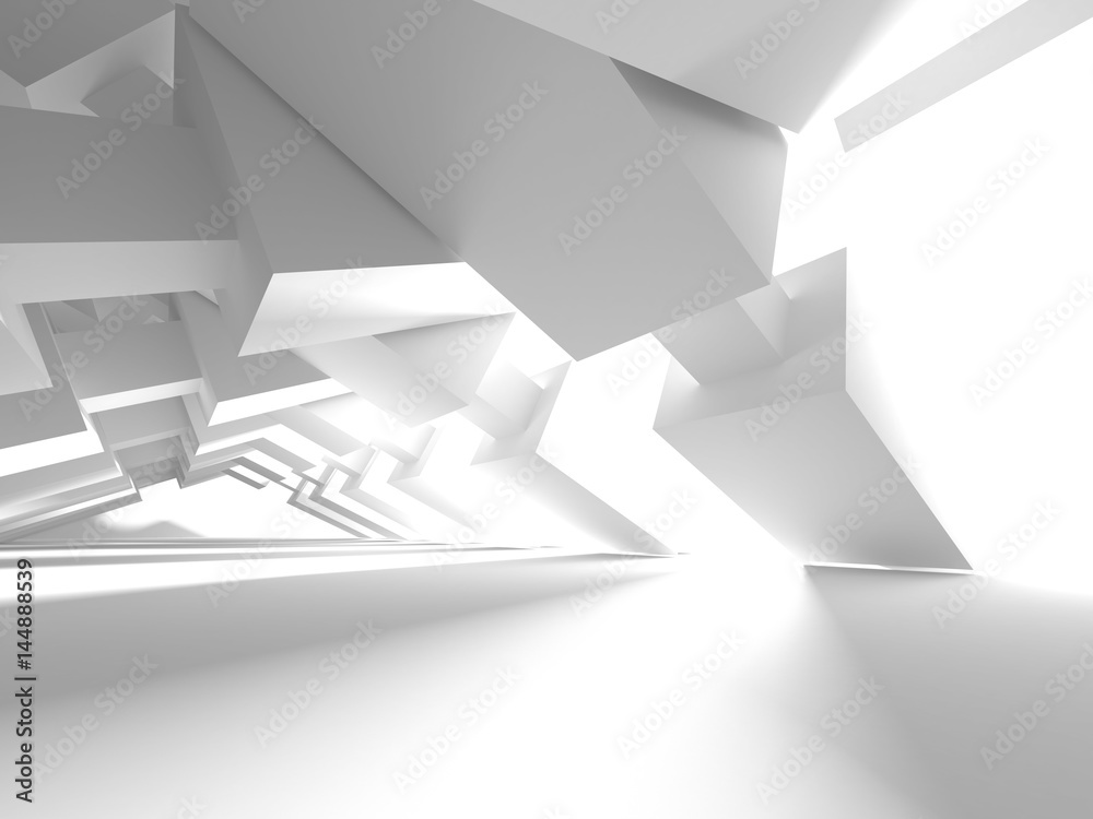 Fototapeta premium Futuristic White Architecture Design Background