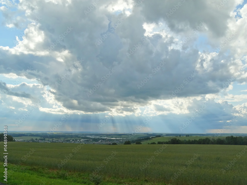 Beautiful landscape with meadows on a sunny day. Beautiful landscape with meadows on a sunny day.