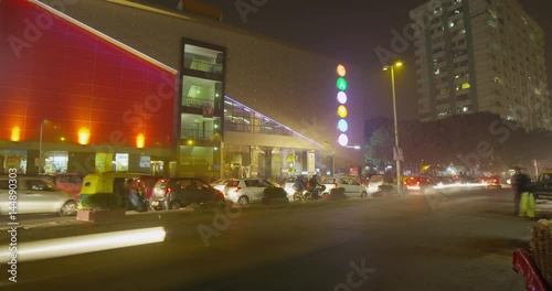 Time Lapse of Rush Hour at Nehru Place in New Delhi, India photo