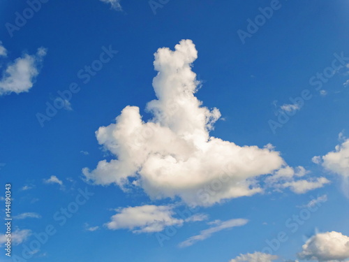 Blue sky with white clouds.