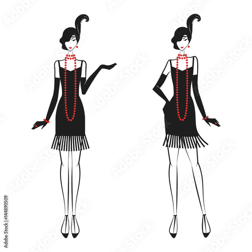 Woman in a dress of the 20's