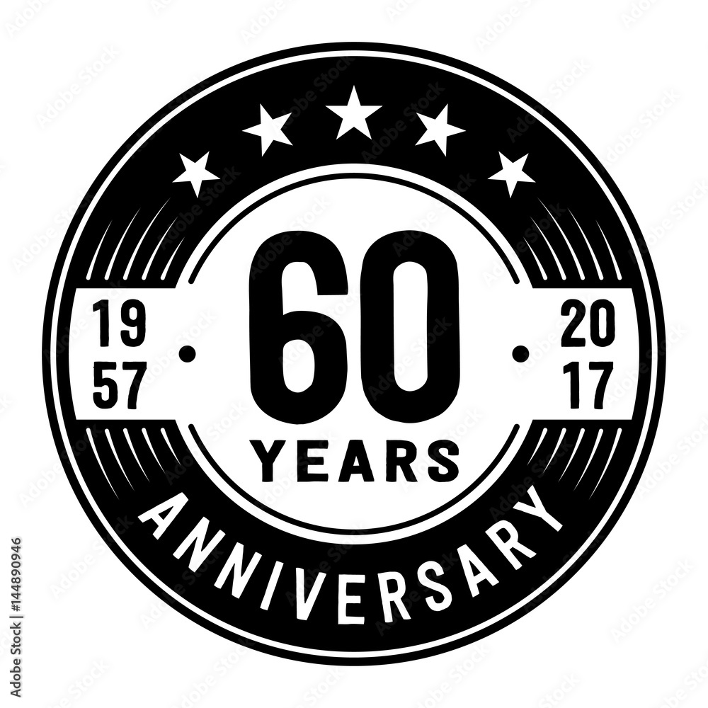 60 years anniversary logo template. Vector and illustration.