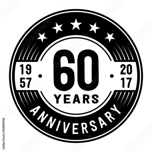 60 years anniversary logo template. Vector and illustration.
