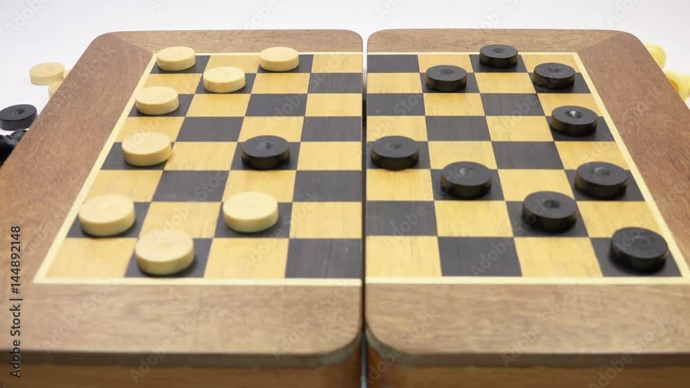 People Playing in Checkers Game. Time Lapse. 4K People Playing in Checkers Game. Time Lapse. 4K