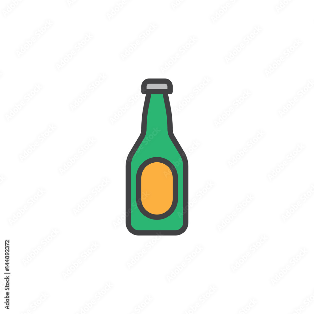 Beer bottle filled outline icon, line vector sign, linear colorful pictogram isolated on white. Symbol, logo illustration. Editable stroke. Pixel perfect Beer bottle filled outline icon, line vector sign, linear colorful pictogram isolated on white. Symbol, logo illustration. Editable stroke. Pixel perfect