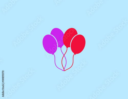 Flat colorful celebrating baloons