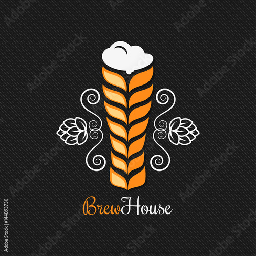 beer glass logo design background