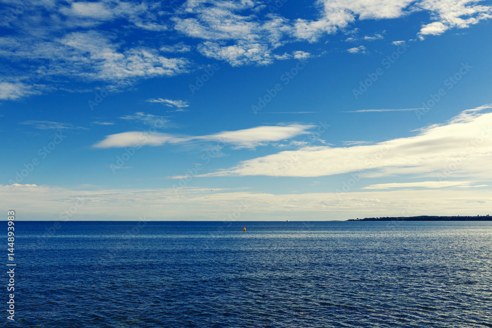 Mediterranean sea view from Cannes, with the Lerins Islands Mediterranean sea view from Cannes, with the Lerins Islands