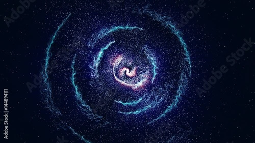 4k space with stars and blue galaxy