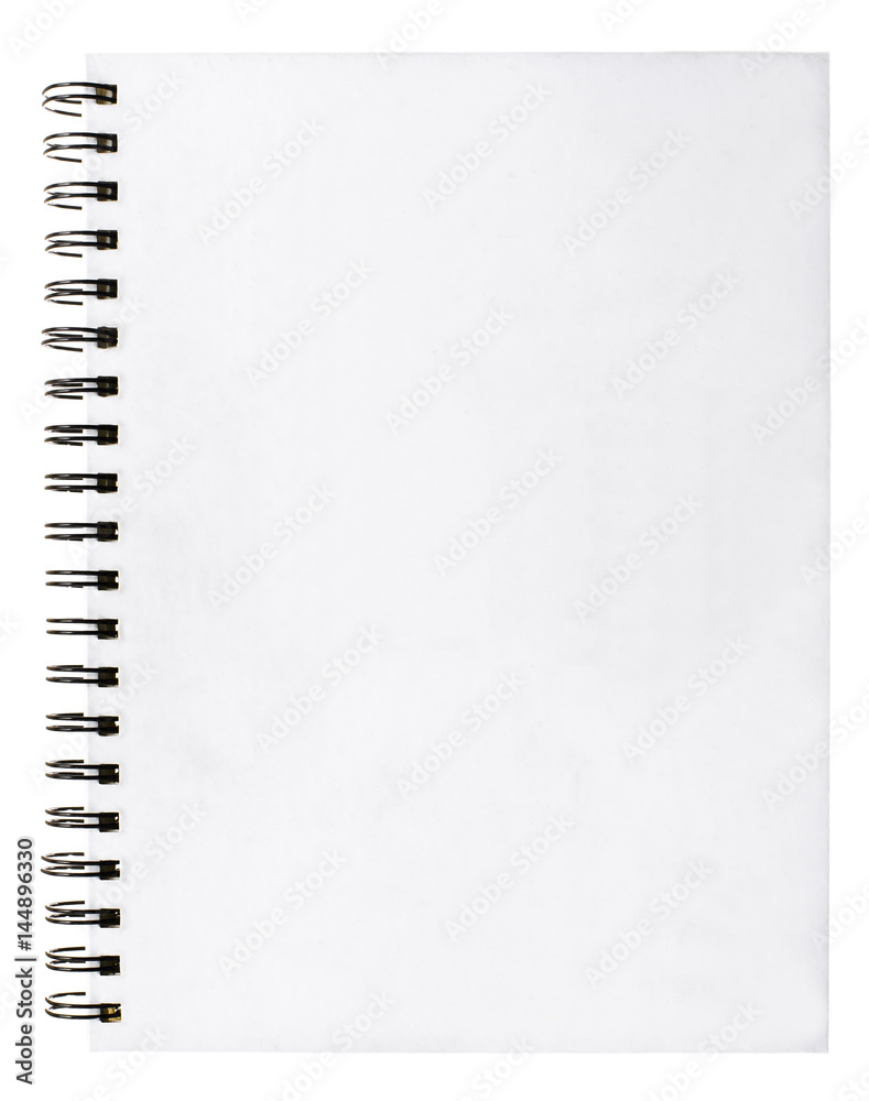 White book on white background.