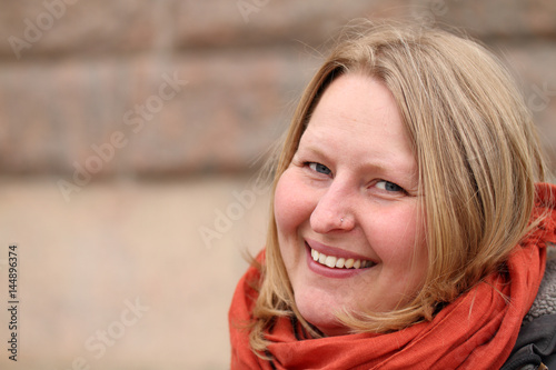 Warm portrait of a happy authentic woman