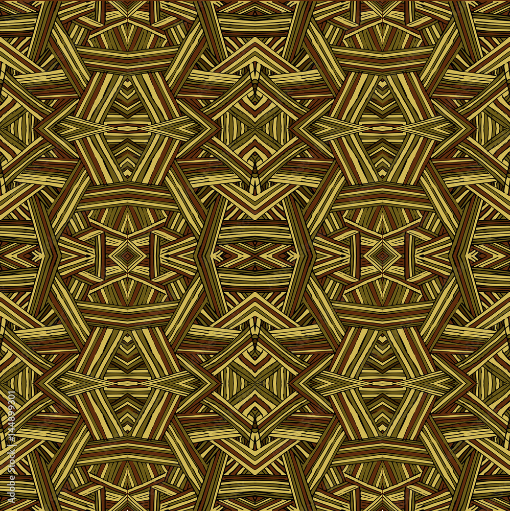 Sketch abstract  pattern on a brown background. Hand drawn