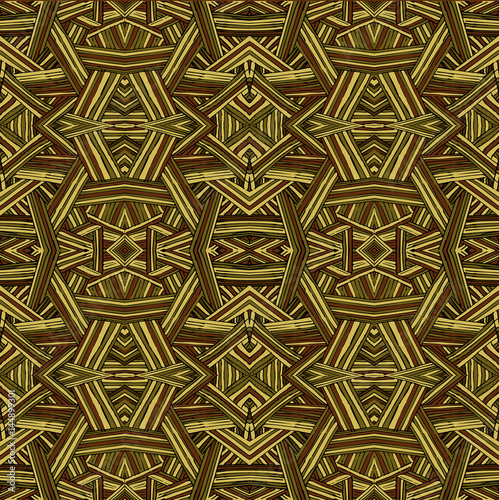 Sketch abstract pattern on a brown background. Hand drawn