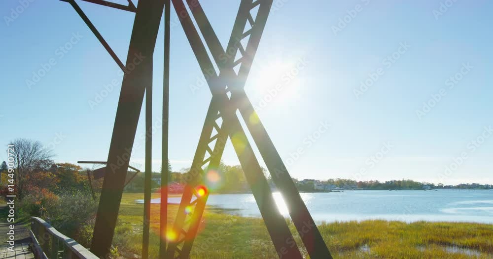 Old Trolly Bridge surrounded by marsh and swamp in a small coastal New England Town. Old Trolly Bridge surrounded by marsh and swamp in a small coastal New England Town.