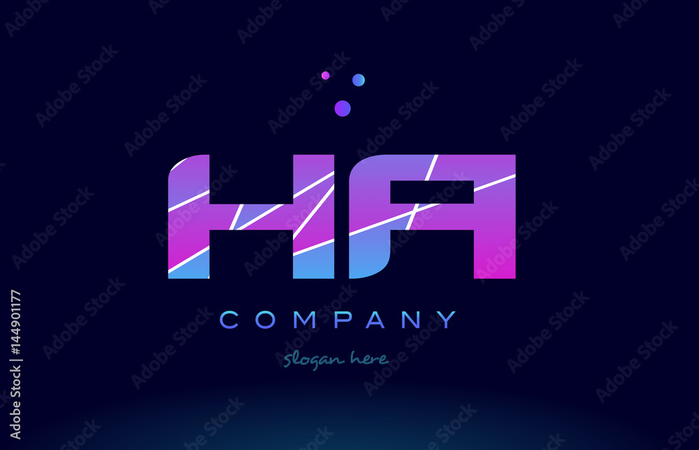 ha h a colored blue pink purple alphabet letter logo icon vector ha h a colored blue pink purple alphabet letter logo icon vector
