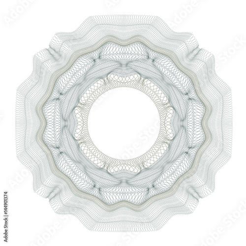 guilloche decorative element for design certificate, diploma and bank note on a white background