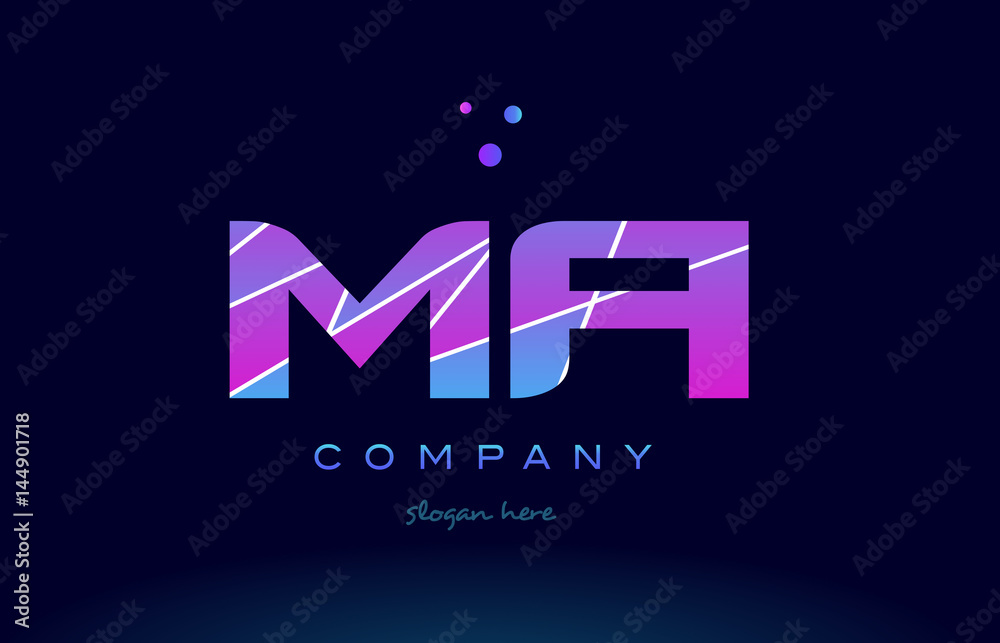 ma m a colored blue pink purple alphabet letter logo icon vector ma m a colored blue pink purple alphabet letter logo icon vector