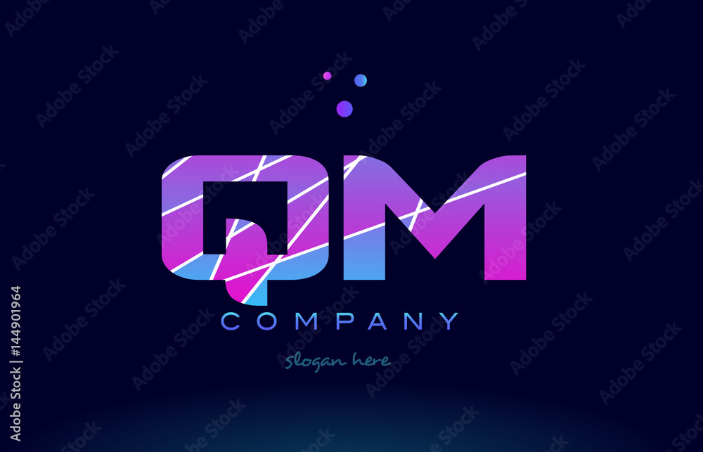 qm q m colored blue pink purple alphabet letter logo icon vector qm q m colored blue pink purple alphabet letter logo icon vector