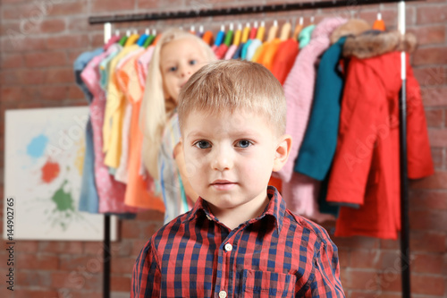 Cute little boy in dressing...