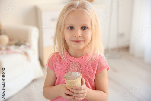 Cute little girl eating ice...