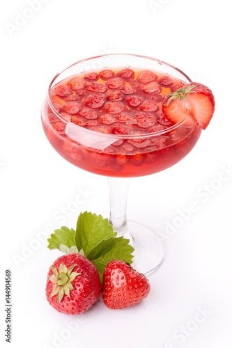 Dessert from sweet berries of strawberries