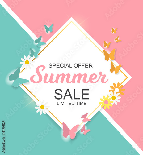 Summer Sale Background Vector Illustration