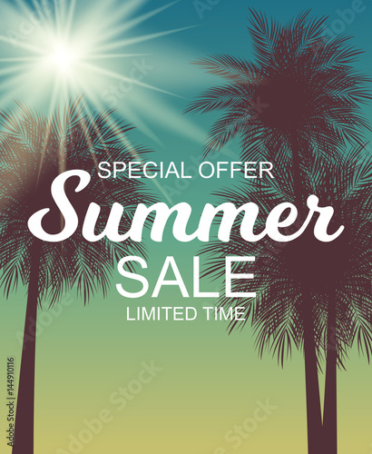 Summer Sale Background Vector Illustration