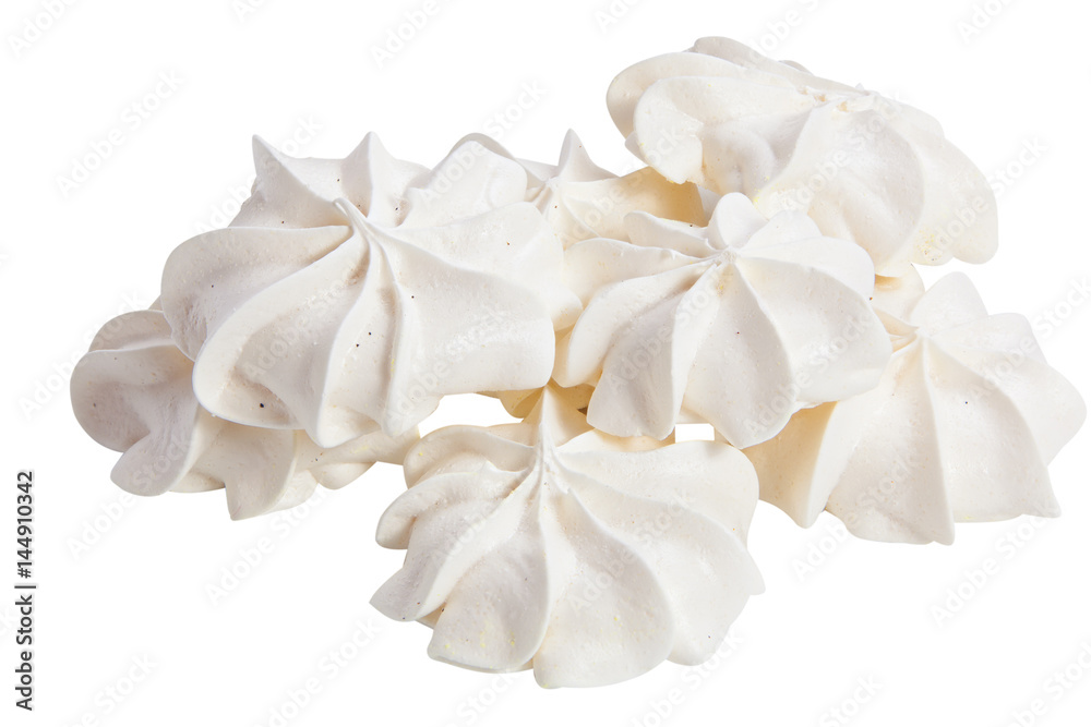 Delicious appetizing meringue isolated on white Delicious appetizing meringue isolated on white