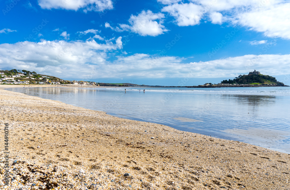 Marazion beach and St Michael's Mount Cornwall England UK Marazion beach and St Michael's Mount Cornwall England UK
