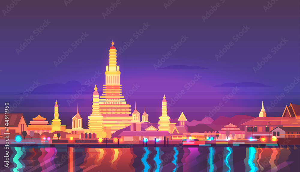 Obraz premium Ilustracji wektorowych. Tajlandia. Podróżuj