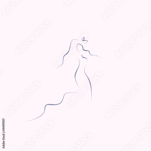 bride sketch vector 