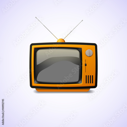 Old television. Illustration of vintage realistic TV.
