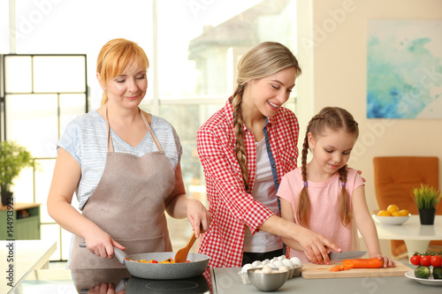 Young woman with mother and...