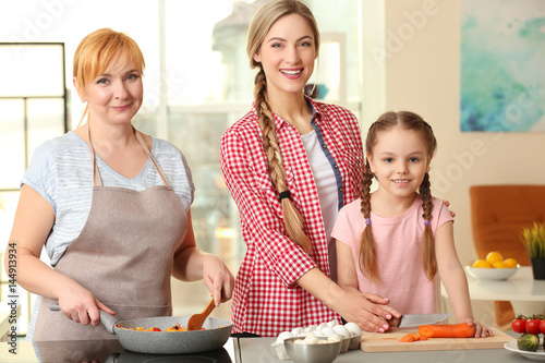 Young woman with mother and...