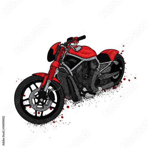 A beautiful motorcycle. Vector illustration for a postcard or a poster. Transport.