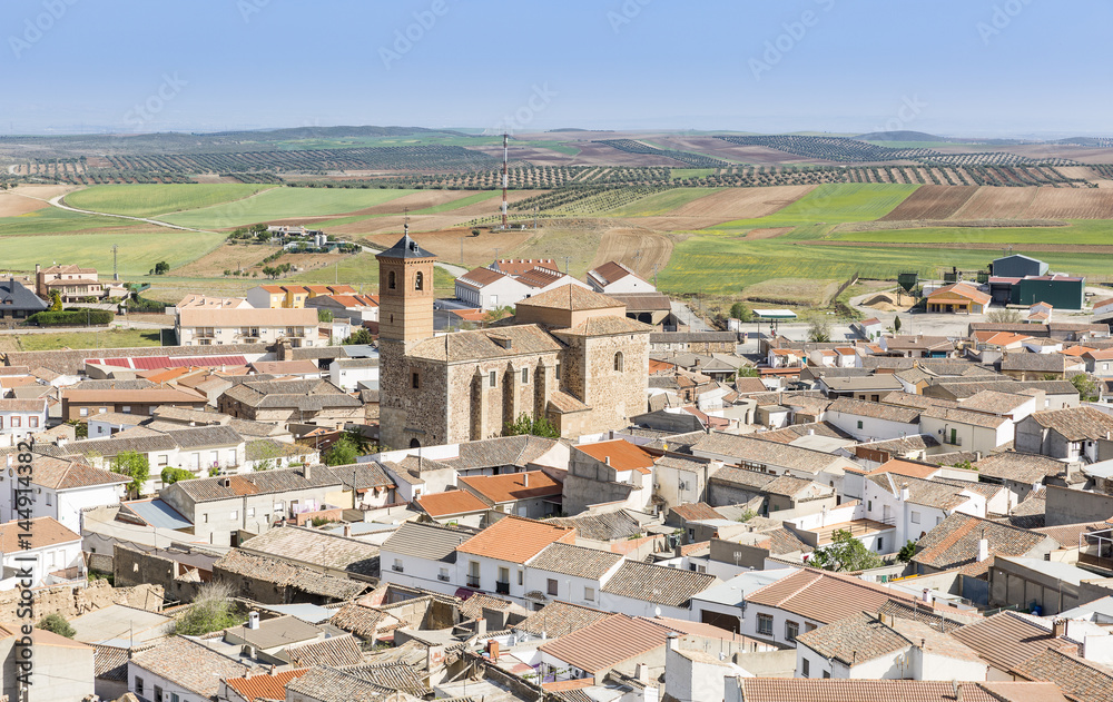 a view over Almonacid de Toledo town, province of Toledo, Castilla La Mancha, Spain