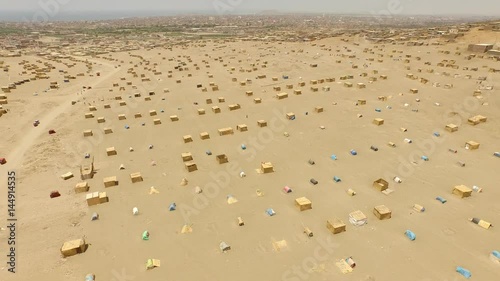 land occuption: Huts in a desert. Pueblo Joven in Peru, here in Huacho near the city. photo