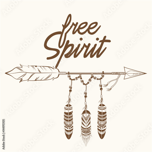 free spirit arrow with fearthers vector illustration eps 10 photo