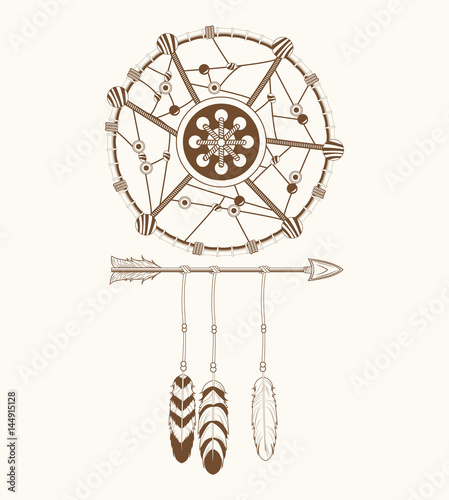dream catcher tribal ornament vector illustration eps 10
